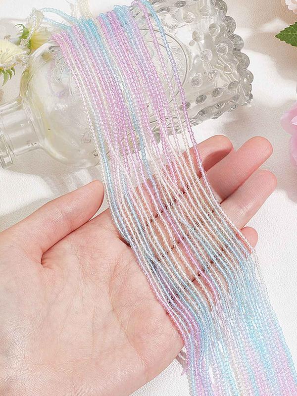 Transparent Color Glass Beads Strands, Ombre Color Beads Kit, DIY Jewelry Making Supplies for Bracelet Necklace Earrings Making