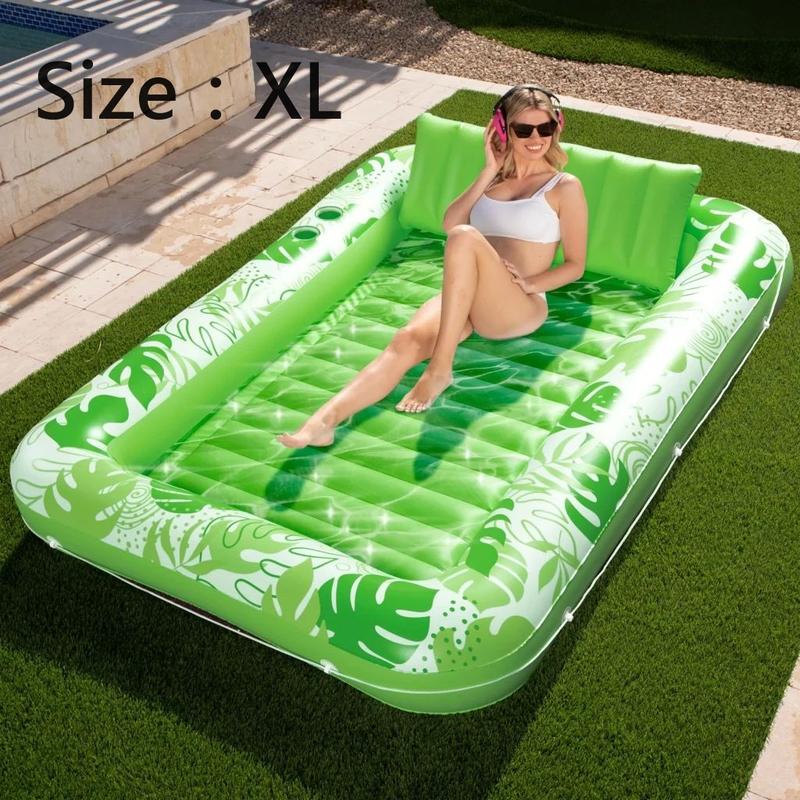  Sloosh-L XL Inflatable Tanning Pool Lounge Float With Cup Holder, 70