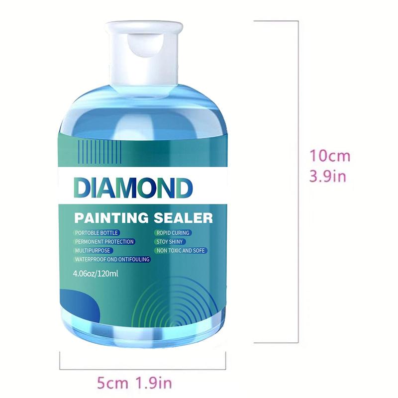 Paint in Diamond Sealer Kit, 120 240ml Paint in Diamond Sealers with 3 Brushes, Painting Sealers for Adults, DIY Paint in Diamond Accessories