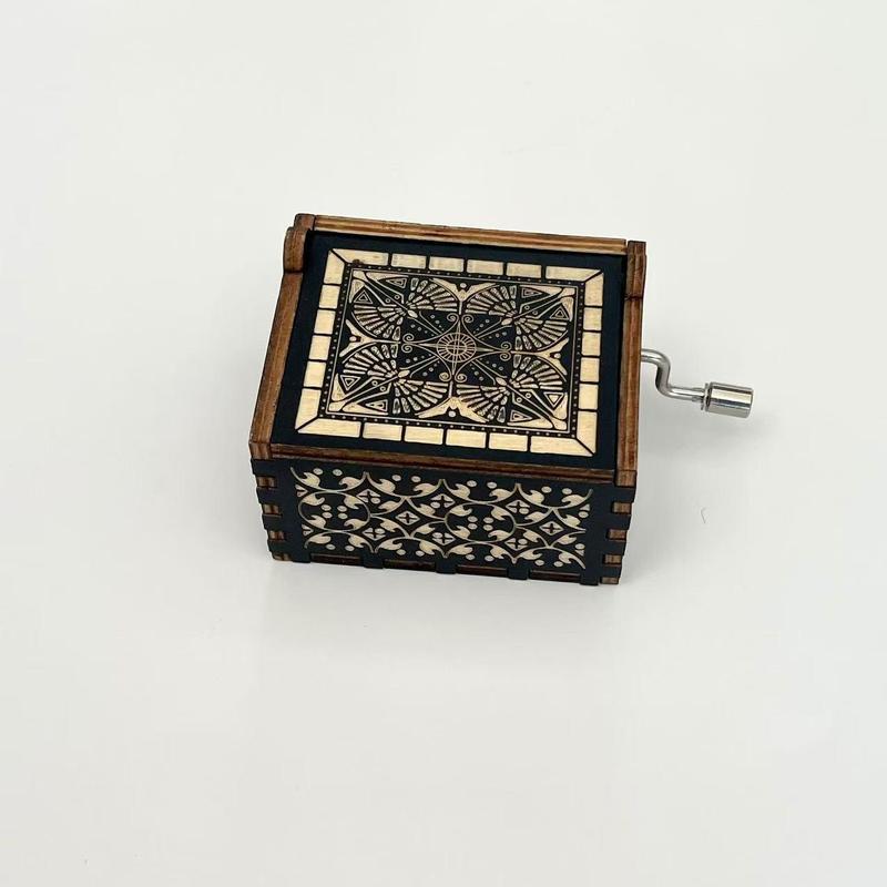 Wooden Hand Rolling Music Box for Home Decor Birthday Christmas Gift 2024