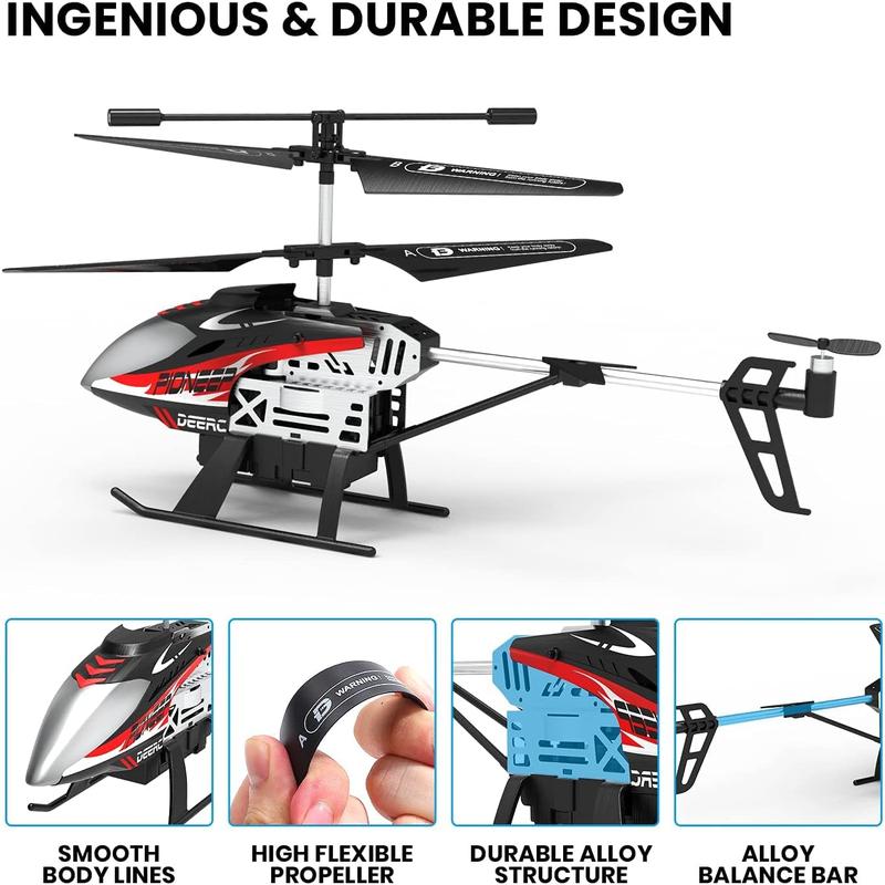 DEERC DE52 Remote Control Helicopter,Altitude Hold RC Helicopters with Storage Case Extra Shell,2.4GHz Aircraft Indoor Flying Toy with High&Low Speed Mode,2 Modular Battery for 24 Min Play rc flying