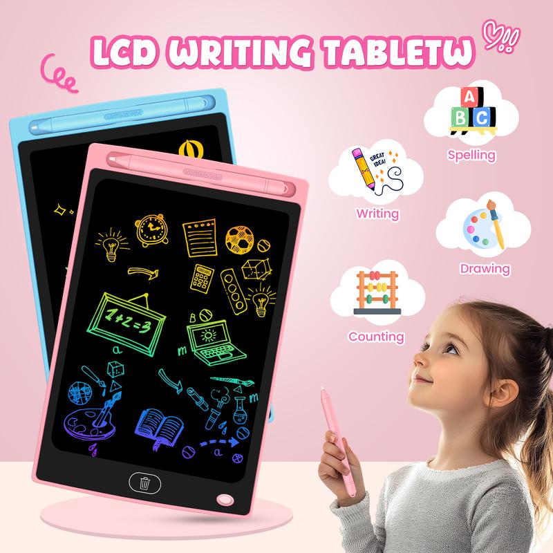 LCD Writing Tablet for Kids - Erasable and Reusable  Toddler Doodle Board in 8.5 inch, Ideal Drawing Pad for Educational Learning Toy for Ages 3-8, Perfect Gift for Girls Boys