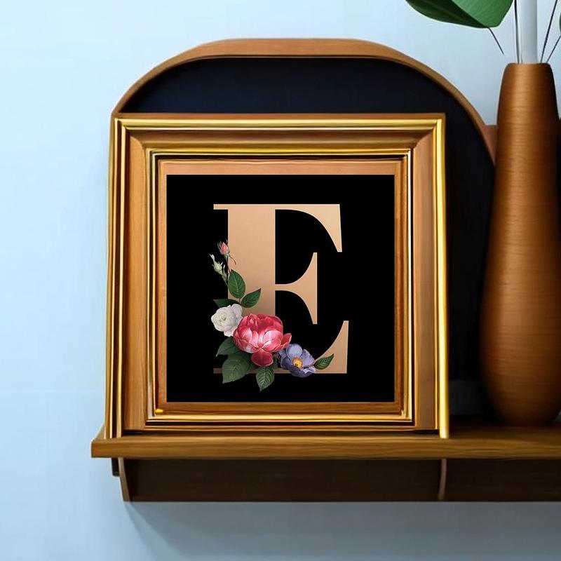 Letter E Pattern DIY Rhinestones Arts Colorful Painting Kit without Frame, 5D Painting Kit for Gift, DIY Decor Painting For Home Bedroom