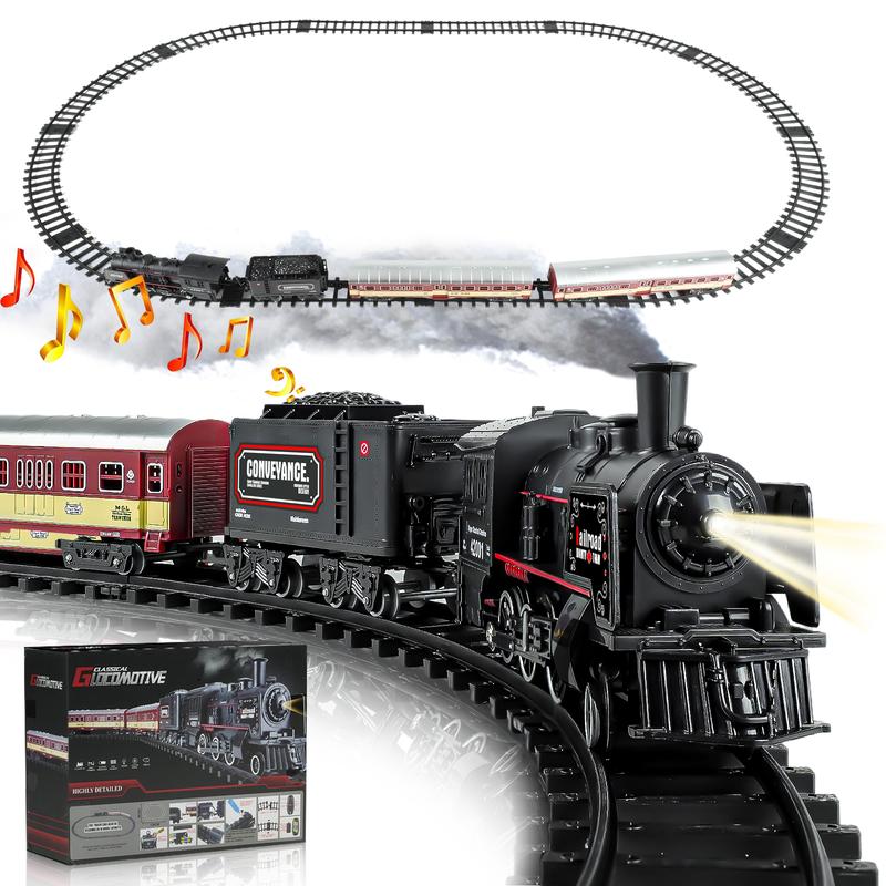 Christmas Train Set with Remote Control, Smoke, Lights and Sound for Kids - Ideal Christmas Toys Gift