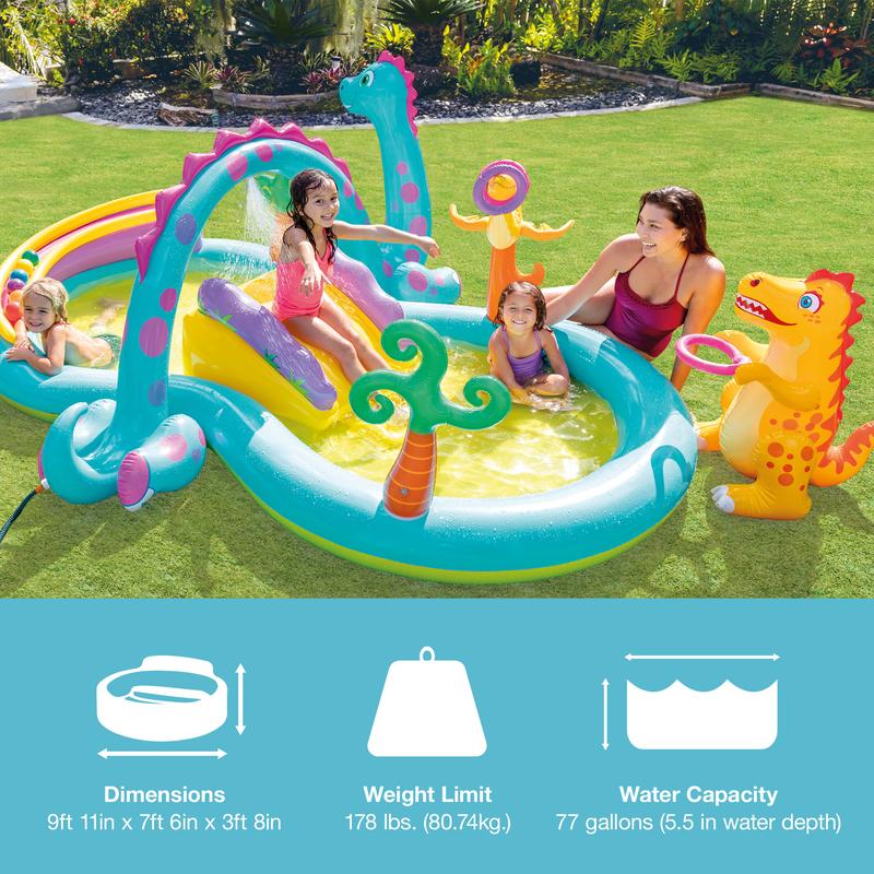 Intex Play Center Kiddie Inflatable Swimming Pool Ball Pit with Slide