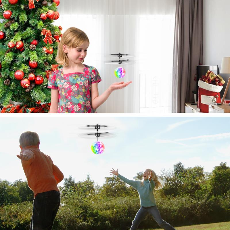 Allaugh Flying Ball Toys, RC Toy for Kids Boys Girls Rechargeable Light Up Ball Drone Infrared Induction Helicopter with Remote Controller for Indoor and Outdoor Games flying ball flying  ball toy  race rc car