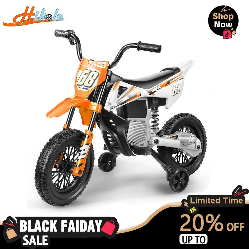 Hikole 12V Battery-Powered Ride-On Dirt Bike for Kids, Spring Shock Absorption Perfect Christmas Gift for Boys and Girls