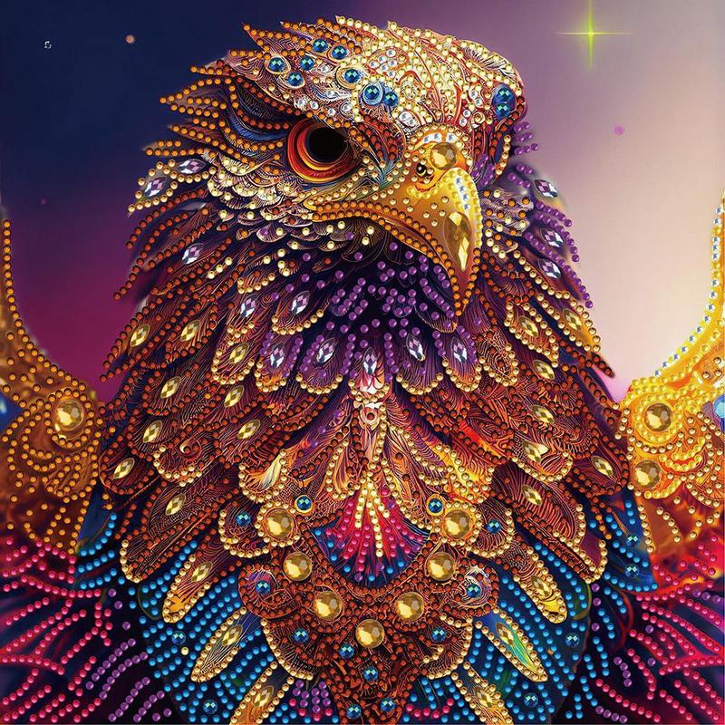 Eagle Pattern Irregular Shaped Diamond Art Painting Kit without Frame, DIY 5D Diamond Arts Painting Kit, Wall Art Decor for Home