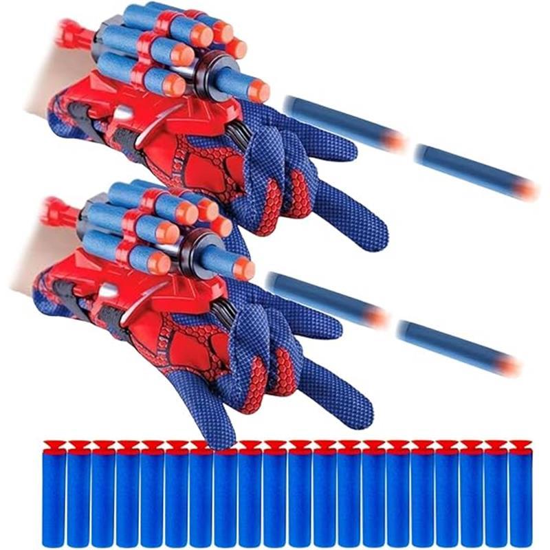 2 Sets Spider Web Shooters Cosplay Launcher Gloves with Wrist Toy Set Hero Webs Shooter for Kids