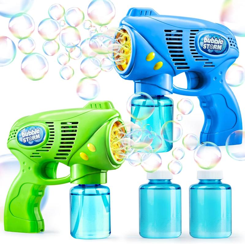  2 Kids Bubble Gun with 2 Bottles Bubble Refill Solution, Bubble Guns kids 4-8, Bubble Machine Gun for Toddlers 1-3, Bubble Gun Blaster Party Favors, Summer Toy, Outdoors, Easter, Birthday Gift