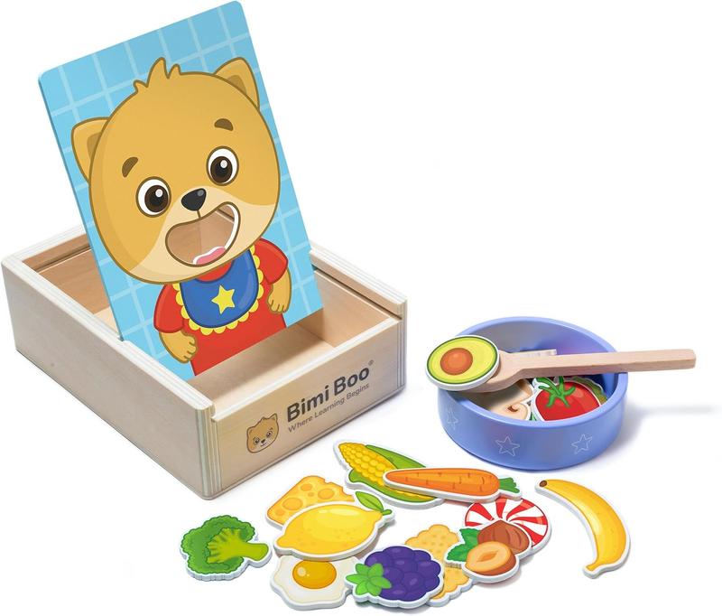 Bimi Boo Wooden Feeding Game - Pretend Play Food for Toddlers