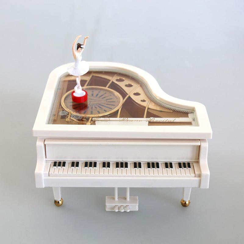 Mechanical Classical Ballerina Girl Dancing on The Piano Music Box