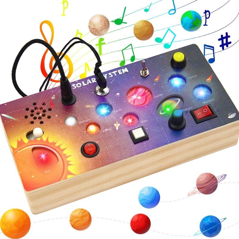 Montessori Wooden Busy Board with LED Light Switches, Toddler Busy Board Sensory Toys with Music, Preschool Learning Activities, Travel Toys, Christmas Birthday Gift for Kids Boys & Girls 4.6 out of 5 stars 9