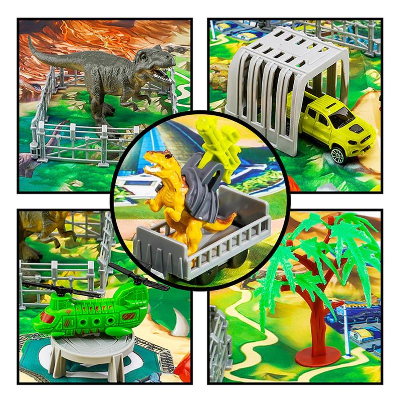 Dinosaur Theme Diorama Kit, 1 Box Dinosaur Toy with Mat, STEM Children Montessori Educational Toy, Birthday Gift for Boys & Girls