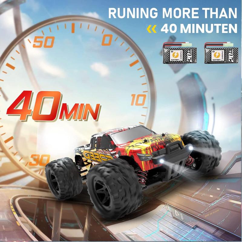 DEERC RC Cars 9310 High Speed Remote Control Car 30+MPH, 1:16 Scales 4WD Off Road RC Monster Truck,Fast 2.4GHz All Terrains Toy Trucks Gifts for Men ,2 Batteries for 40Min Play