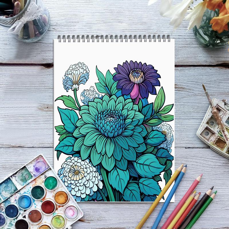 Flower Mandala Theme Coloring Painting, Flower Blooming Form, Beautiful Pattern, Christmas, Valentine's Day and Other Holiday Party Gifts