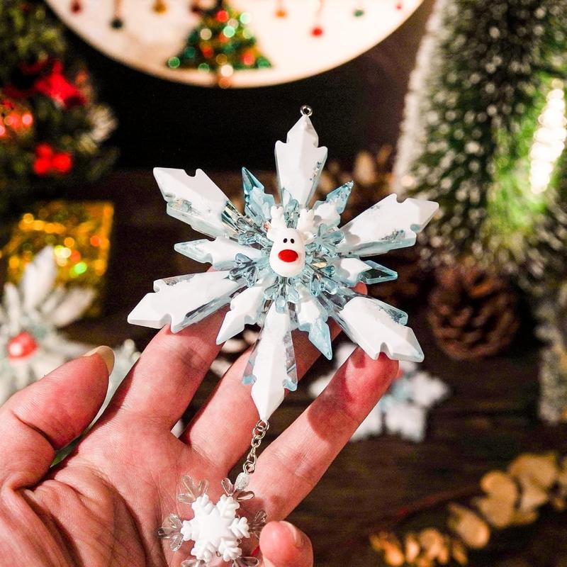 Snowflake Silicone Epoxy Molds, 6 Pcs Varying Sizes, Christmas 3D Crystal Resin Ornament Molds for Tree & Car Decoration, Keychain - LET'S RESIN