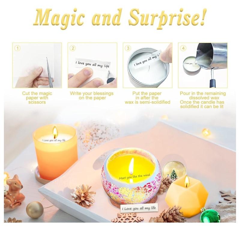 Candle Making Kit for Adults Beginners,Candle Making Supplies Include Soy Wax for Candle Making,Candle Wax Melting Pot,Candle Wicks Stickers,Magic Paper and More-DIY Candle Kit,Full Crafts for Adults