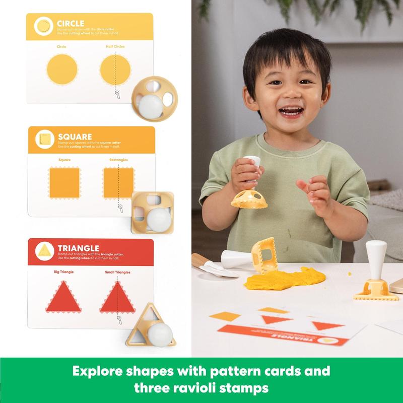 KiwiCo Fun Dough Pasta Making Set | Learn Early Math, Shapes, Problem Solving, and Motor Skills with Educational Kitchen Toy | Pretend Play Food Pasta Set | Ages 3+