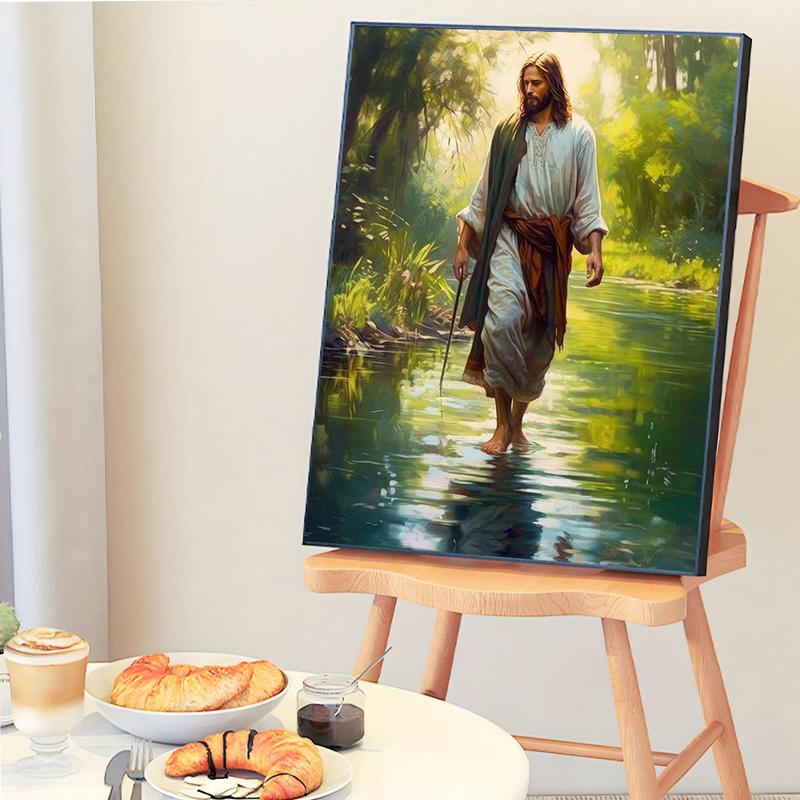 Jesus Pattern DIY Painting by Numbers Kit without Frame, 1 Set DIY Paint by Numbers Kit for Beginner, Wall Art Decor for Home Living Room Bedroom