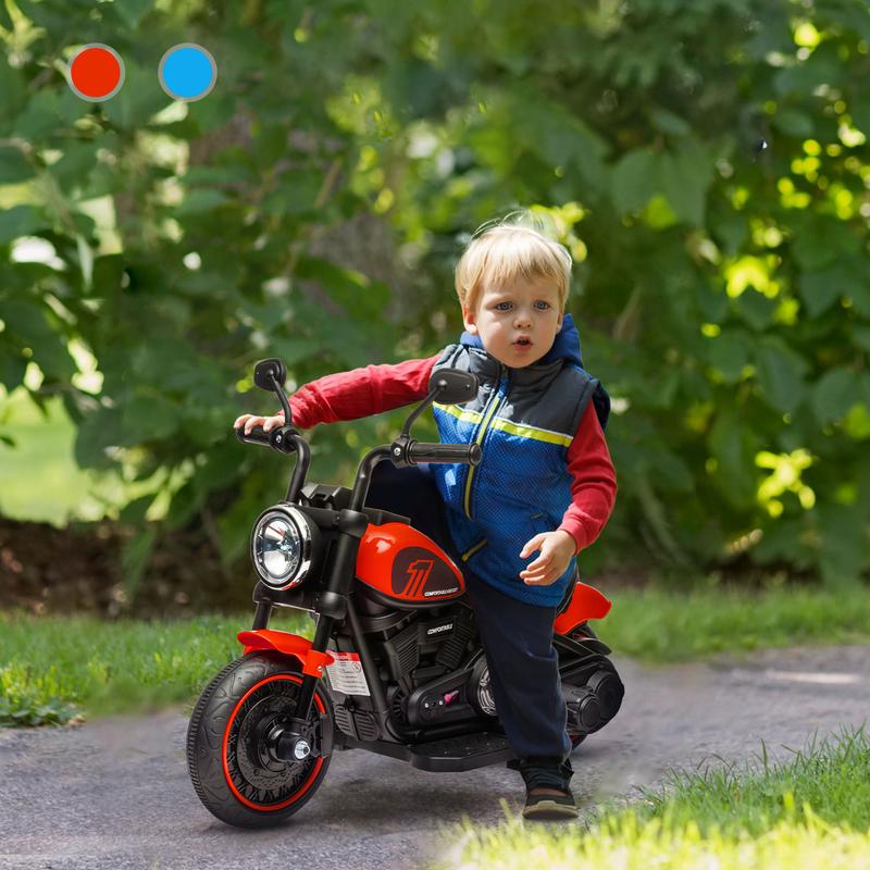 Aosom Kids Motorcycle Dirt Bike Electric Battery-Powered Ride-On Toy Off-road Street Bike with Charging Battery, Training Wheels