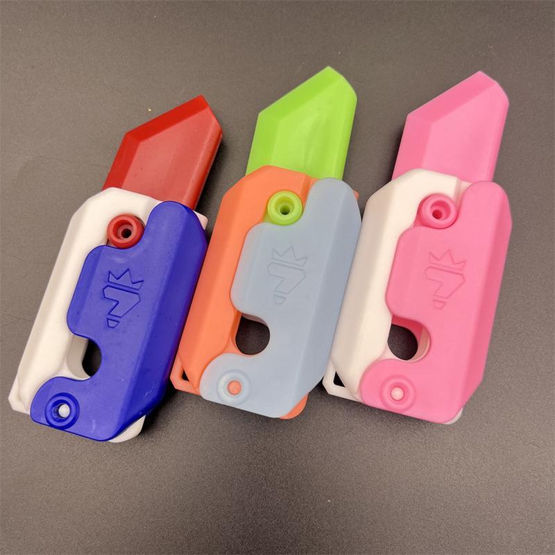 Gravity Straight Jump Radish Knife Fidget Toy Mini Internet Celebrity 3d Printed Hand Play Anti-anxiety Self-healing Decompression Toy Knife