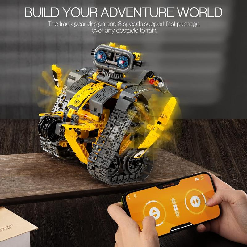 Sillbird 435 Pieces STEM Building Toys, Remote & App Controlled Creator 5in1 Wall Robot Explorer Robot Mech Dinosaur Toys Coding Set, Creative Gifts for Boys Girls Kids Aged 6 7 8-13