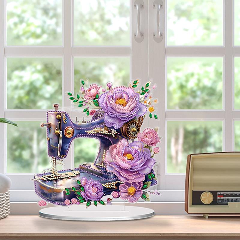 Double Sided Special Shaped Flower Sewing Machine Diamond Painting Desktop Decor