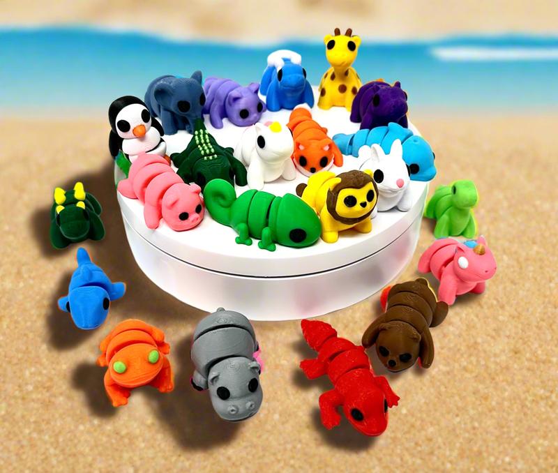 Mini Pocket Pals - Surprise Assortment of 3D Printed Animals and Characters in Vibrant Colors home gift animal figurine fidget toy collectible figurine desk pet pocket pet mini animal mini pack great meaningful gift Build Your modern desktop dog lover lov