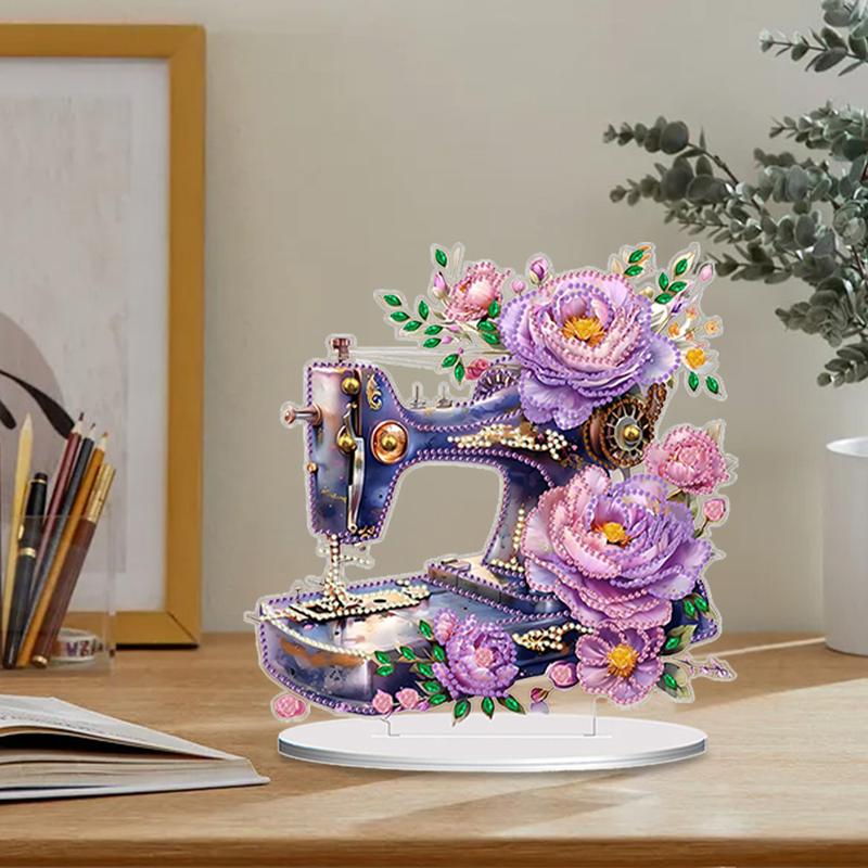 Double Sided Special Shaped Flower Sewing Machine Diamond Painting Desktop Decor