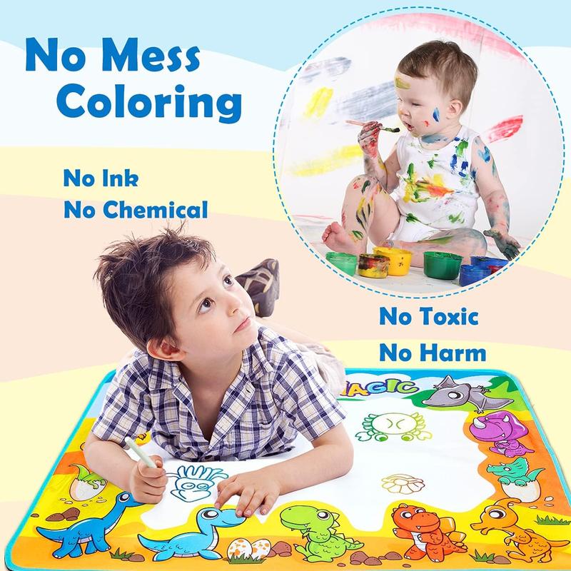 FREE TO FLY Dinosaur Painting Coloring Pad for Family - Large Size Water Drawing Mat for Family 3+ Years Old