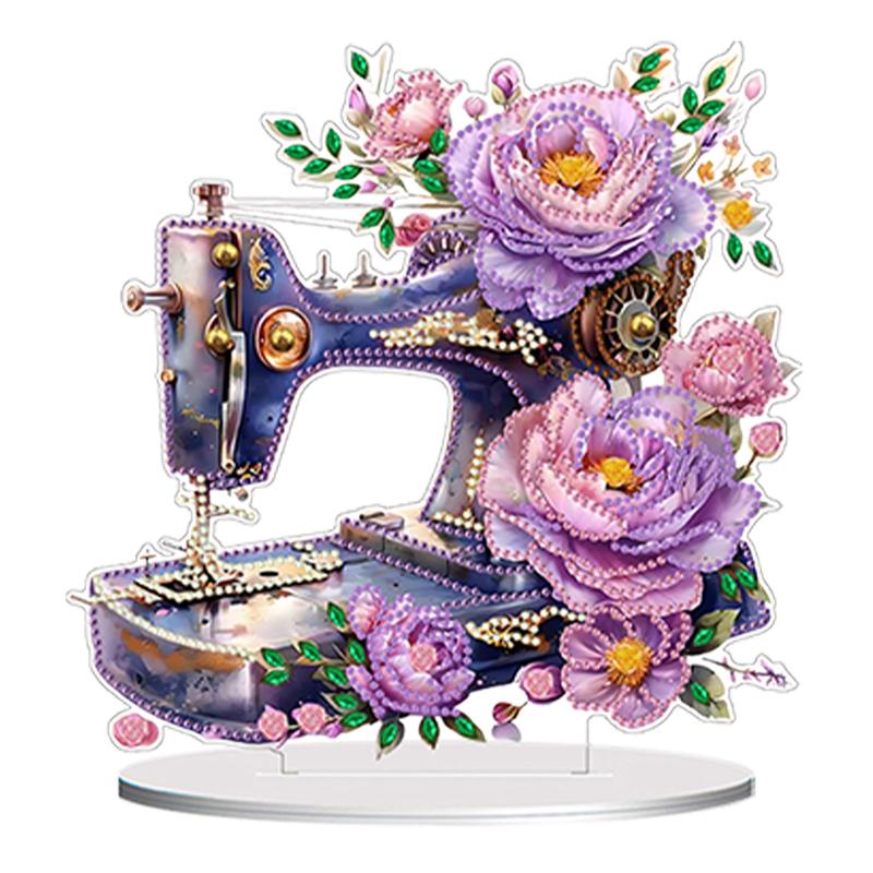 Double Sided Special Shaped Flower Sewing Machine Diamond Painting Desktop Decor