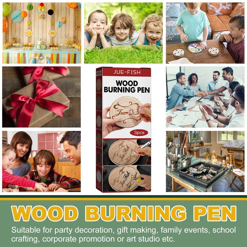 Wood Burning Pen Set, 3 Counts set DIY Wood Burning Pen, DIY Wood Working Pen, Handmade Wood Working Tool