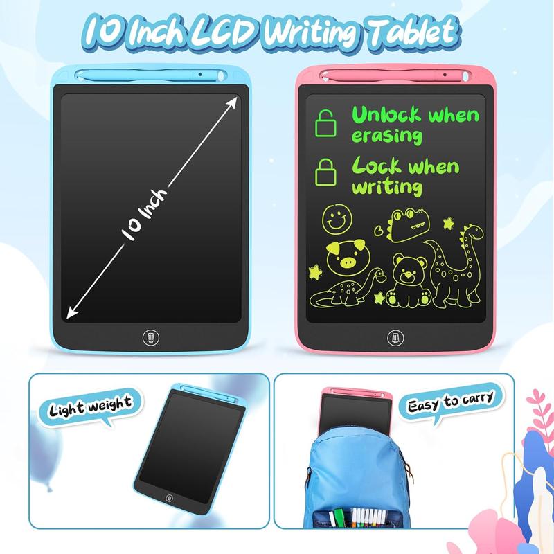 2 Pack LCD Writing Tablet,2 Pack 10 Inch Doodle Board Toys for Toddlers Kids,Toys for Girls Boys,Educational Learning Toys Thanksgiving Christmas Birthday Gifts