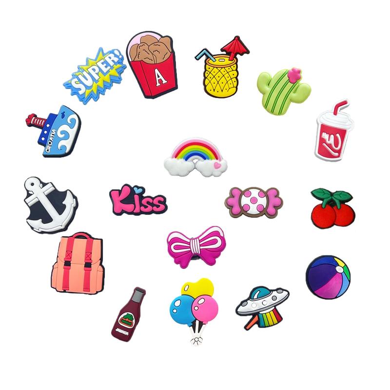 35,50,100 Pcs Random PVC Shoe Charms,Garden Shoes Cute Shoe Charms Wristband Bracelet Decoration with Different Designs Shape for Girls,Boys and Adult Party Gift