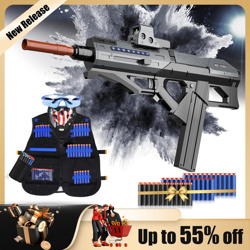 SOFITEN Phasr N TRAP S2, Foam Dart Blaster with Tactical Vest Kit, 150 Darts, Scope for 8+ – Patented Design with Modular Battery, Enhanced Speed, Long Battery Life,nerf, Ideal for BlackFriday&Cyber Monday, Christmas Gift, Birthday Gift