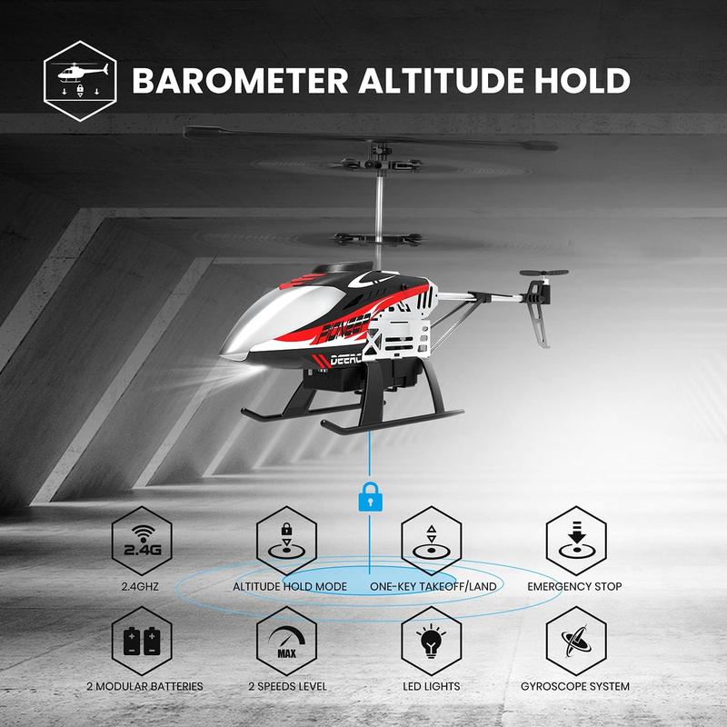 DEERC DE52 Remote Control Helicopter,Altitude Hold RC Helicopters with Storage Case Extra Shell,2.4GHz Aircraft Indoor Flying Toy with High&Low Speed Mode,2 Modular Battery for 24 Min Play rc flying