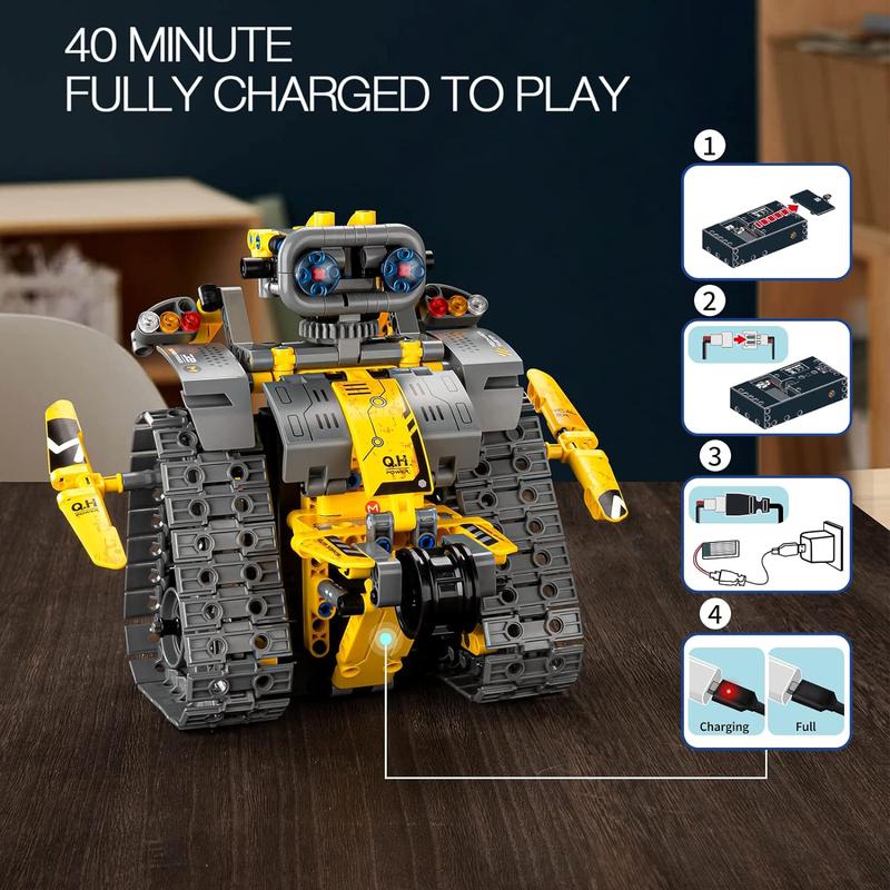 Sillbird 435 Pieces STEM Building Toys, Remote & App Controlled Creator 5in1 Wall Robot Explorer Robot Mech Dinosaur Toys Coding Set, Creative Gifts for Boys Girls Kids Aged 6 7 8-13