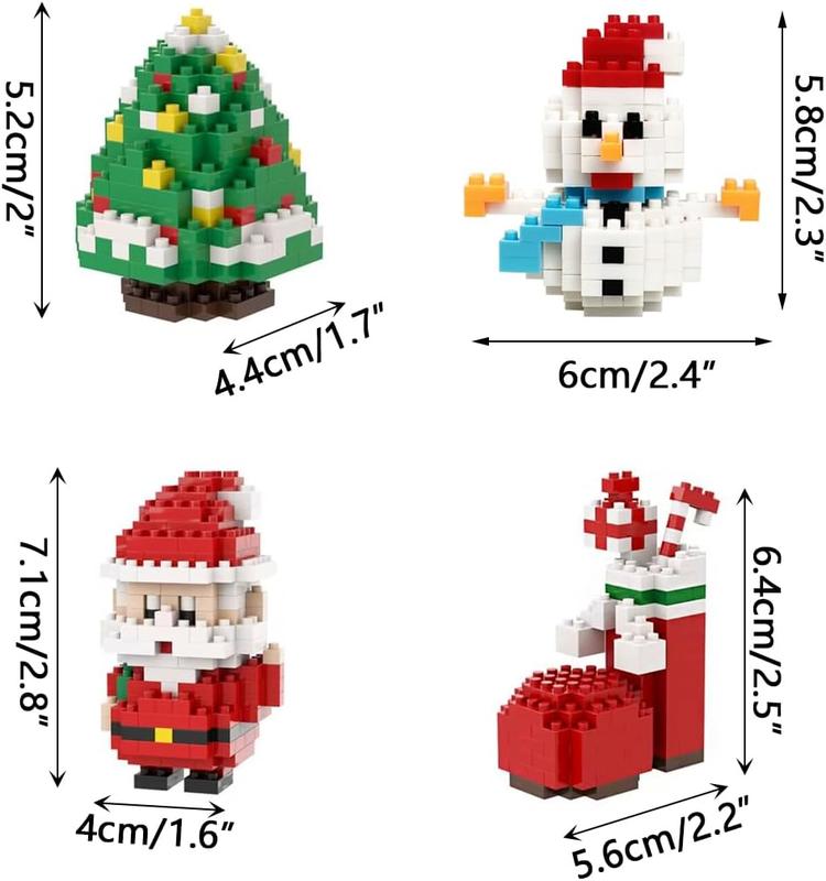 4 Pack Christmas Building Block Toys for Kids Boys Girls Teens Christmas Stocking Stuffers Gifts Party Favors