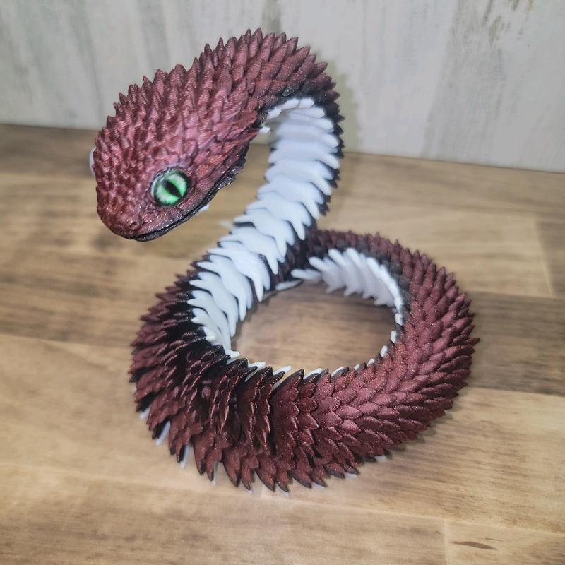 3D Printed Viper Snake- Articulated 3D Print - Toy Figurines - Authorized Seller - 3D Printed Collectibles