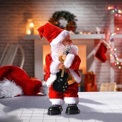 Santa Twerking Toy, Built-in Music, Gift, Desktop Decoration、Electric Santa Claus Toy with Shaking Belly and Feet,Singing Santa Ornaments