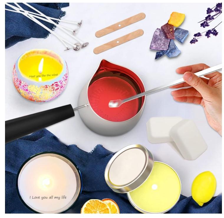 Candle Making Kit for Adults Beginners,Candle Making Supplies Include Soy Wax for Candle Making,Candle Wax Melting Pot,Candle Wicks Stickers,Magic Paper and More-DIY Candle Kit,Full Crafts for Adults