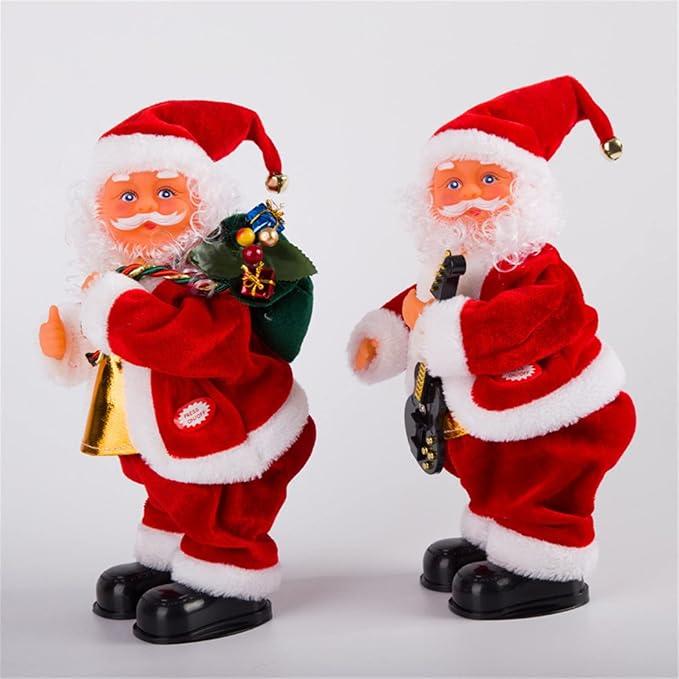 Santa Twerking Toy, Built-in Music, Gift, Desktop Decoration、Electric Santa Claus Toy with Shaking Belly and Feet,Singing Santa Ornaments