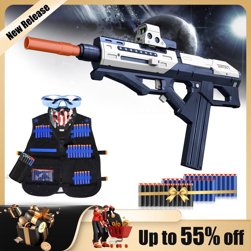 SOFITEN Phasr N TRAP S2, Foam Dart Blaster with Tactical Vest Kit, 150 Darts, Scope for 8+ – Patented Design with Modular Battery, Enhanced Speed, Long Battery Life,nerf, Ideal for BlackFriday&Cyber Monday, Christmas Gift, Birthday Gift