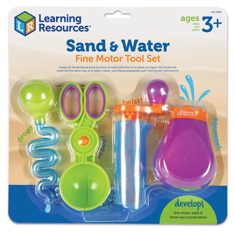 Learning Resources Sand & Water Fine Motor Tool Set, Ages 3+