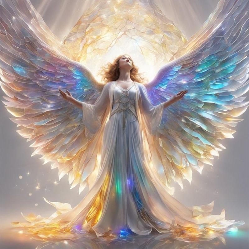 Angel Pattern DIY Diamond Arts Colorful Painting Without Frame, DIY 5D Diamond Arts Colorful Painting Kit, Wall Art Decor for Home Living Room Bedroom