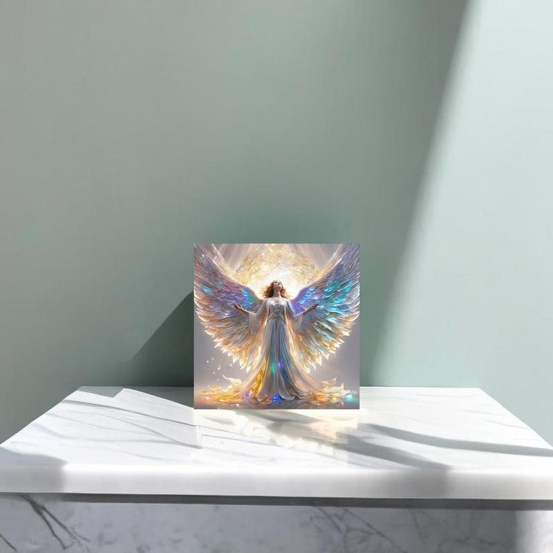 Angel Pattern DIY Diamond Arts Colorful Painting Without Frame, DIY 5D Diamond Arts Colorful Painting Kit, Wall Art Decor for Home Living Room Bedroom