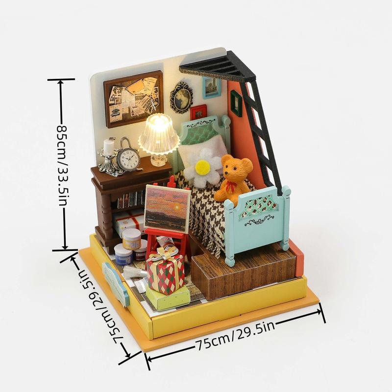 DIY Wooden Book Nook Kit, 1 Box DIY Miniature House Kit, 3D Desktop Decoration Ornament, DIY Model Kit, 3D Desktop Decoration Ornament