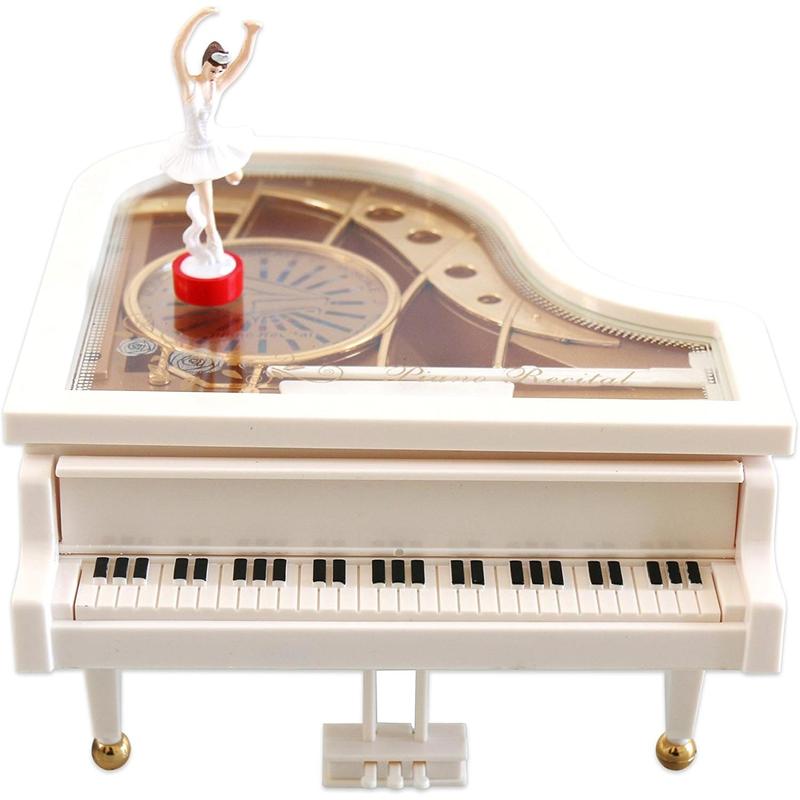 Mechanical Classical Ballerina Girl Dancing on The Piano Music Box