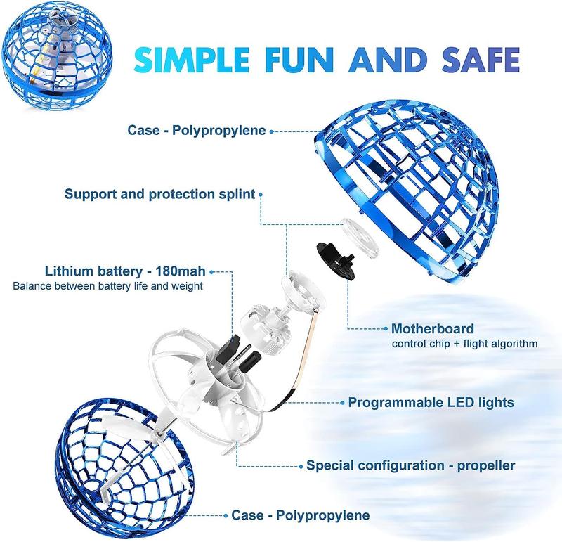 Flying Orb Ball Toys 2024Hover Boomerang Spinner Fly Ball Toys for Kids Teen Boys Girls Soaring Hand Controlled Mini Drone Cosmic Globe Spinning Birthday for 6+